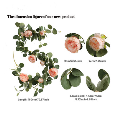 PARTY JOY Kunstlillede vanik võltsroosi viinapuu Kunstlilled rippuvad roosipuu luuderohi rippuvad korvid Pulmakaare aed