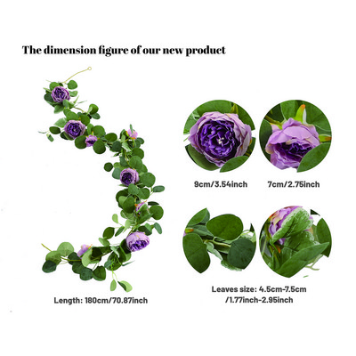 PARTY JOY Kunstlillede vanik võltsroosi viinapuu Kunstlilled rippuvad roosipuu luuderohi rippuvad korvid Pulmakaare aed