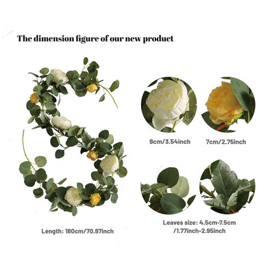 PARTY JOY Kunstlillede vanik võltsroosi viinapuu Kunstlilled rippuvad roosipuu luuderohi rippuvad korvid Pulmakaare aed