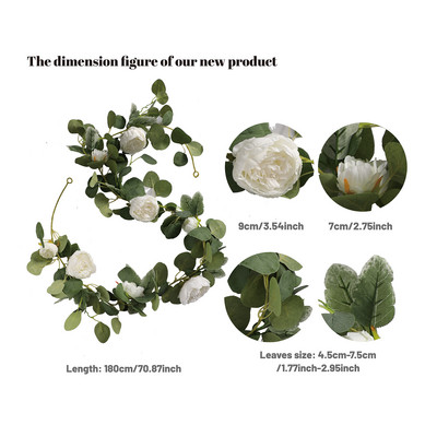 PARTY JOY Kunstlillede vanik võltsroosi viinapuu Kunstlilled rippuvad roosipuu luuderohi rippuvad korvid Pulmakaare aed