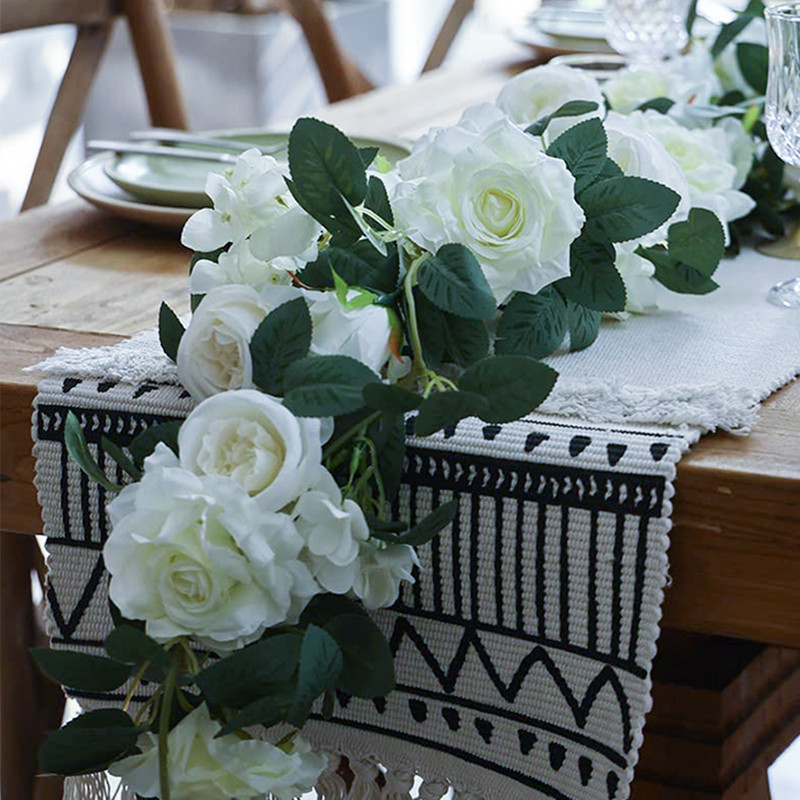 PARTY JOY Kunstlillede vanik võltsroosi viinapuu Kunstlilled rippuvad roosipuu luuderohi rippuvad korvid Pulmakaare aed