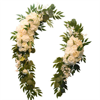 2 τμχ Προσαρμογή τεχνητού λουλουδιού γάμου με σκηνικό πολυτελούς διακόσμησης πάρτι γενεθλίων Διαρρύθμιση παραθύρου τοίχου Σκηνή φόντου