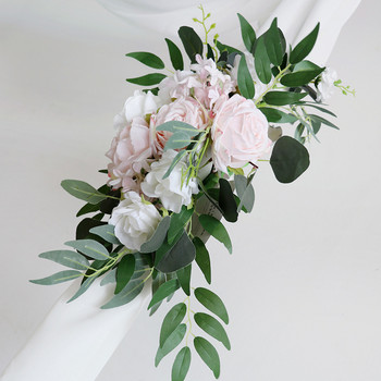 2 τεμ. Τεχνητά λουλούδια γάμου Arch Props Πινακίδα κάρτας καλωσορίσματος Διακόσμηση γιρλάντας Ροζ κρεμαστό λουλούδι σειρές σκηνικό Παράθυρο τοίχου Τακτοποίηση
