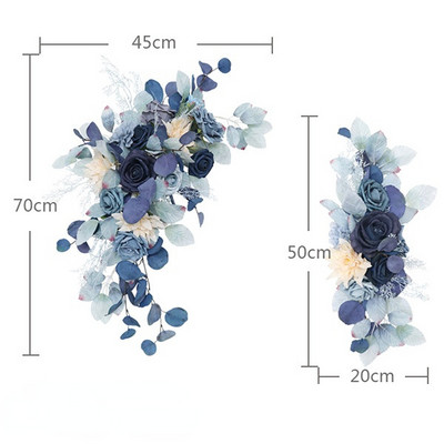 2 bucăți de flori artificiale de nuntă arc recuzită carte de bun venit semn ghirlande decor roz agățat rând de flori fundal perete fereastră aranjați