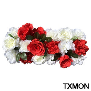 1 ΤΕΜ. Τεχνητό τριαντάφυλλο λουλούδι σε σειρά Διακόσμηση Σκηνής Γάμου Προσομοίωση φόντου Μετάξι Fake Flowers DIY Holiday Party Εμφάνιση ξενοδοχείου