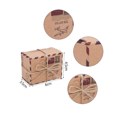 10/20/30 vnt Mini lagaminas saldainių dėžutės Kelionių dovanų dėžutė Popierinė vestuvių gimtadienio Kalėdų dovana Dovanų dėžutės Pakavimas ačiū