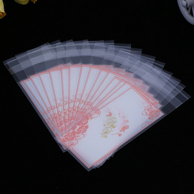 100tk/partii Mini plastikküpsise pakend 5x10cm koogipakendite kotid opp isekleepuvad kotid kingikott kommikott huulepulga pakend