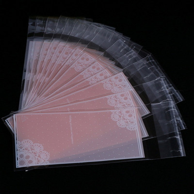 100tk/partii Mini plastikküpsise pakend 5x10cm koogipakendite kotid opp isekleepuvad kotid kingikott kommikott huulepulga pakend