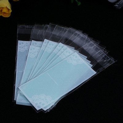 100tk/partii Mini plastikküpsise pakend 5x10cm koogipakendite kotid opp isekleepuvad kotid kingikott kommikott huulepulga pakend