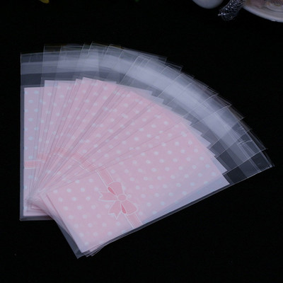 100tk/partii Mini plastikküpsise pakend 5x10cm koogipakendite kotid opp isekleepuvad kotid kingikott kommikott huulepulga pakend