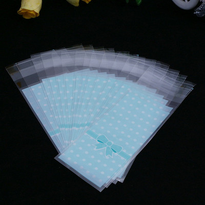 100tk/partii Mini plastikküpsise pakend 5x10cm koogipakendite kotid opp isekleepuvad kotid kingikott kommikott huulepulga pakend