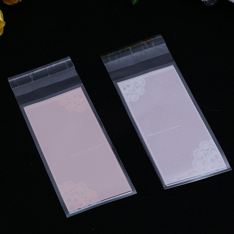 100tk/partii Mini plastikküpsise pakend 5x10cm koogipakendite kotid opp isekleepuvad kotid kingikott kommikott huulepulga pakend