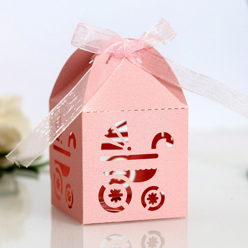 10/20/30 tk Baby Shower kinkekarp poisile või tüdrukule šokolaadikarp lindiga Sugu paljastavad roosad sinised Oh Baby maiustused kingitused külalistele