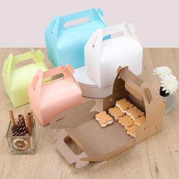 10 бр./20 бр./картонена подаръчна кутия за торта, десертна подаръчна кутия, розово зелено, сватбен ден, удобна за носене картонена кутия може да бъде персонализирана лого