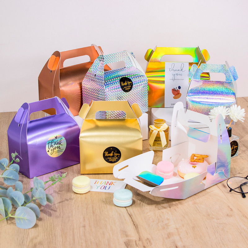 10 tk/20 tk/papp kinkekoogikarp magustoit Gift Box Pink Roheline pulmapäev mugav kandekarp saab kohandada logo