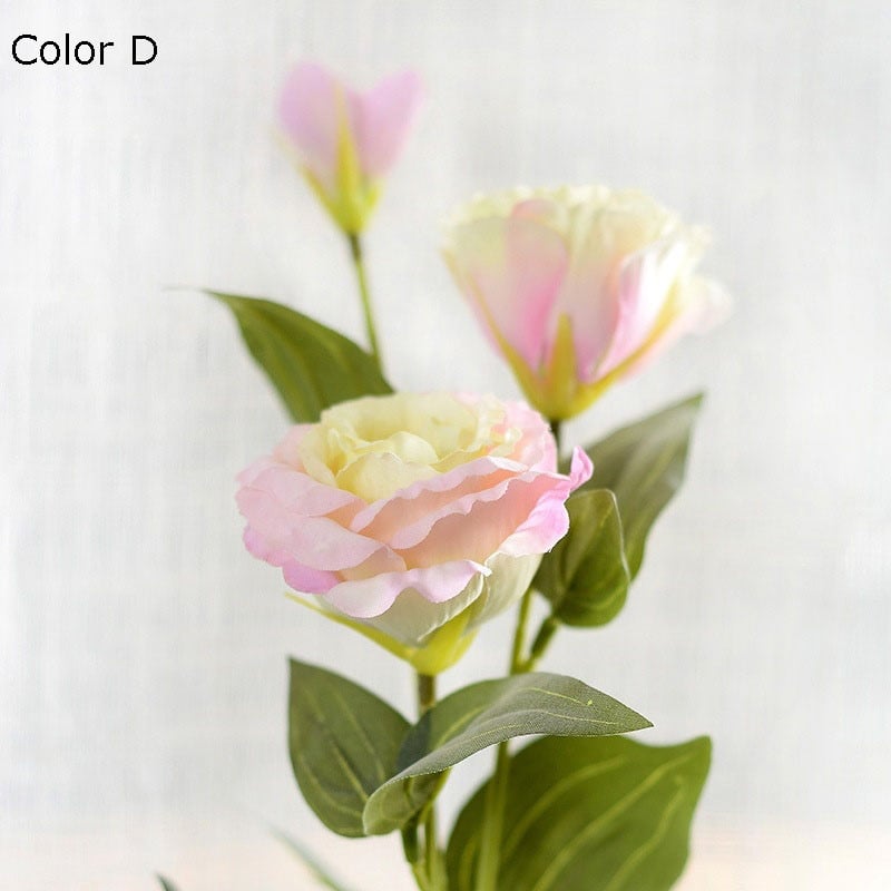 3 haru 70cm Kunstlillede hulgimüük Kolmiknärvi Eustoma Lill Kodukaunistus Võltslilled Pulmad Lill siid Eustoma