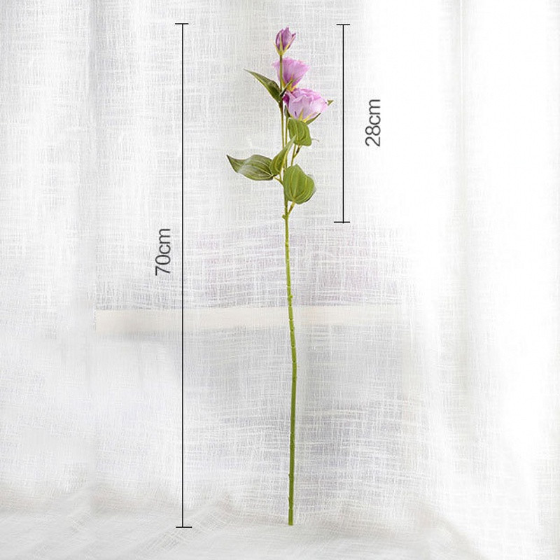 3 haru 70cm Kunstlillede hulgimüük Kolmiknärvi Eustoma Lill Kodukaunistus Võltslilled Pulmad Lill siid Eustoma