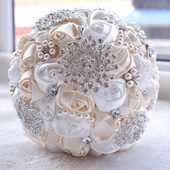1 τμχ/ παρτίδα Τεχνητές ανθοδέσμες γάμου Χειροποίητα λουλούδια στρας Bridesmaid Crystal Bridal Wedding Bouquet de mariage
