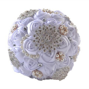 1 бр./лот Изкуствени сватбени букети Ръчно изработени цветя от кристали Bridesmaid Crystal Bridal Buquet de mariage