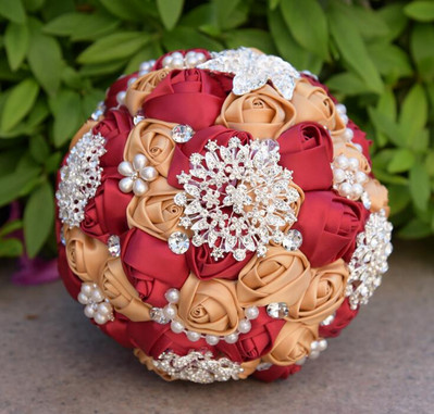 1 τμχ/ παρτίδα Τεχνητές ανθοδέσμες γάμου Χειροποίητα λουλούδια στρας Bridesmaid Crystal Bridal Wedding Bouquet de mariage