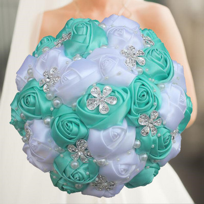 1 τμχ/ παρτίδα Τεχνητές ανθοδέσμες γάμου Χειροποίητα λουλούδια στρας Bridesmaid Crystal Bridal Wedding Bouquet de mariage