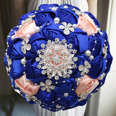 1 τμχ/ παρτίδα Τεχνητές ανθοδέσμες γάμου Χειροποίητα λουλούδια στρας Bridesmaid Crystal Bridal Wedding Bouquet de mariage