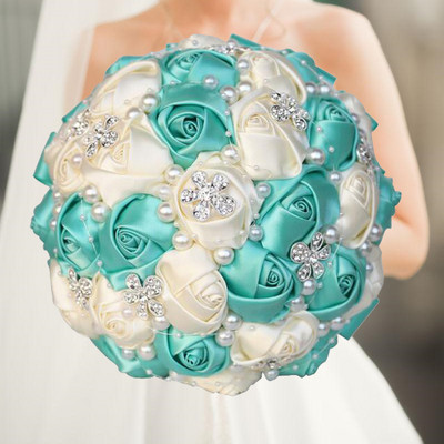 1 τμχ/ παρτίδα Τεχνητές ανθοδέσμες γάμου Χειροποίητα λουλούδια στρας Bridesmaid Crystal Bridal Wedding Bouquet de mariage