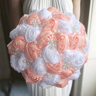1 τμχ/ παρτίδα Τεχνητές ανθοδέσμες γάμου Χειροποίητα λουλούδια στρας Bridesmaid Crystal Bridal Wedding Bouquet de mariage