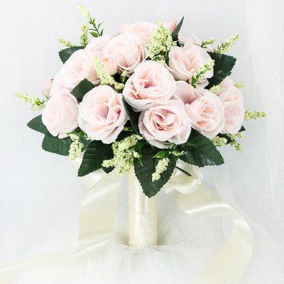 Γαμήλια ανθοδέσμη για νύφη παράνυμφο Αξεσουάρ γάμου Κρατώντας τεχνητά λουλούδια κορδέλα Μπουκέτο νύφης Μπουτονιέρα γάμου