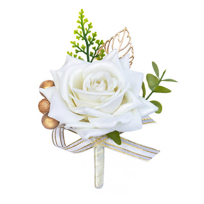 Γαμήλια ανθοδέσμη για νύφη παράνυμφο Αξεσουάρ γάμου Κρατώντας τεχνητά λουλούδια κορδέλα Μπουκέτο νύφης Μπουτονιέρα γάμου