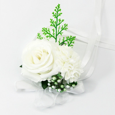 Γαμήλια ανθοδέσμη για νύφη παράνυμφο Αξεσουάρ γάμου Κρατώντας τεχνητά λουλούδια κορδέλα Μπουκέτο νύφης Μπουτονιέρα γάμου