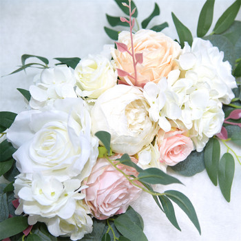 2τμχ Παιώνια Τεχνητό λουλούδι Γάμου Σύνθεση Τοίχου Αψίδα Διακόσμηση σκηνικού τεχνητού τριαντάφυλλου στεφάνι πόρτας Διακοσμητικό κατώφλι Λευκό