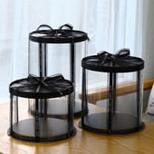 18/22 cm skaidrios gimtadienio tortų dėžutės PET permatomos dovanų rožių meškos pakuotės dėžutė kūdikių vakarėliui vestuvių vakarėliui Kalėdų dėžutė