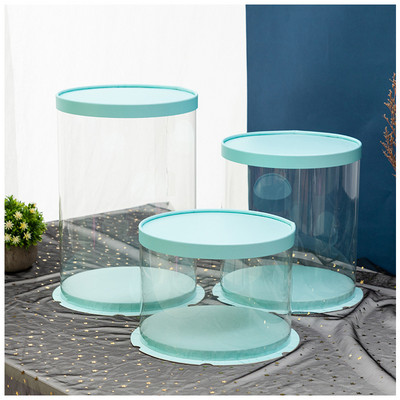 18/22 cm skaidrios gimtadienio tortų dėžutės PET permatomos dovanų rožių meškos pakuotės dėžutė kūdikių vakarėliui vestuvių vakarėliui Kalėdų dėžutė