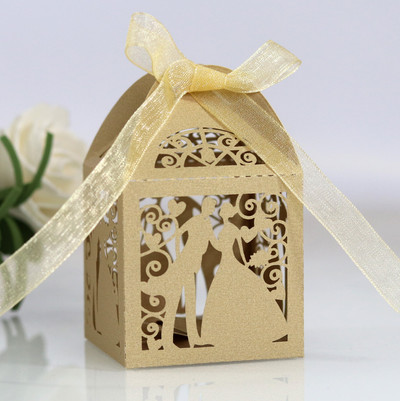 25τμχ Κουτί δώρου Γάμος Νύφη Νυμφίο Μπουτίκ για Μπομπονιέρες Επισκεπτών Συσκευασία Δώρα για την Ημέρα του Αγίου Βαλεντίνου Κουτιά συσκευασίας Χονδρική