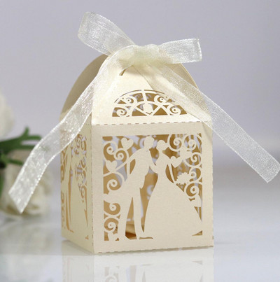 25τμχ Κουτί δώρου Γάμος Νύφη Νυμφίο Μπουτίκ για Μπομπονιέρες Επισκεπτών Συσκευασία Δώρα για την Ημέρα του Αγίου Βαλεντίνου Κουτιά συσκευασίας Χονδρική