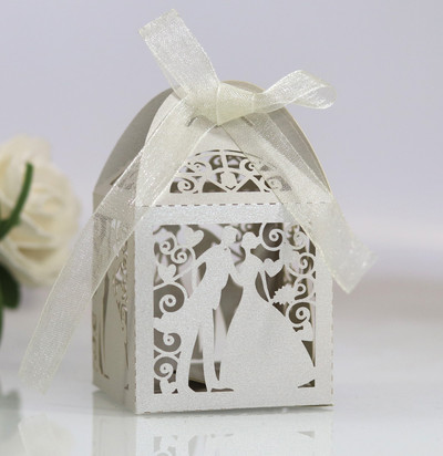 25τμχ Κουτί δώρου Γάμος Νύφη Νυμφίο Μπουτίκ για Μπομπονιέρες Επισκεπτών Συσκευασία Δώρα για την Ημέρα του Αγίου Βαλεντίνου Κουτιά συσκευασίας Χονδρική