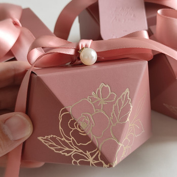 Κουτί δώρου Χάρτινα μπομπονιέρες σε σχήμα διαμαντιού Κουτιά συσκευασίας σοκολάτας Μπομπονιέρες γάμου για καλεσμένους Baby Shower Πάρτι γενεθλίων
