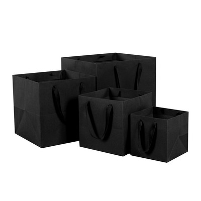 Juodas aukštos kokybės paprastas popierinis dovanų maišelis Kraft popieriniai maišeliai saldainių dėžutė Vestuvių Kalėdų gimtadienio vakarėlio dovanų pakavimas Daugkartiniai maišeliai