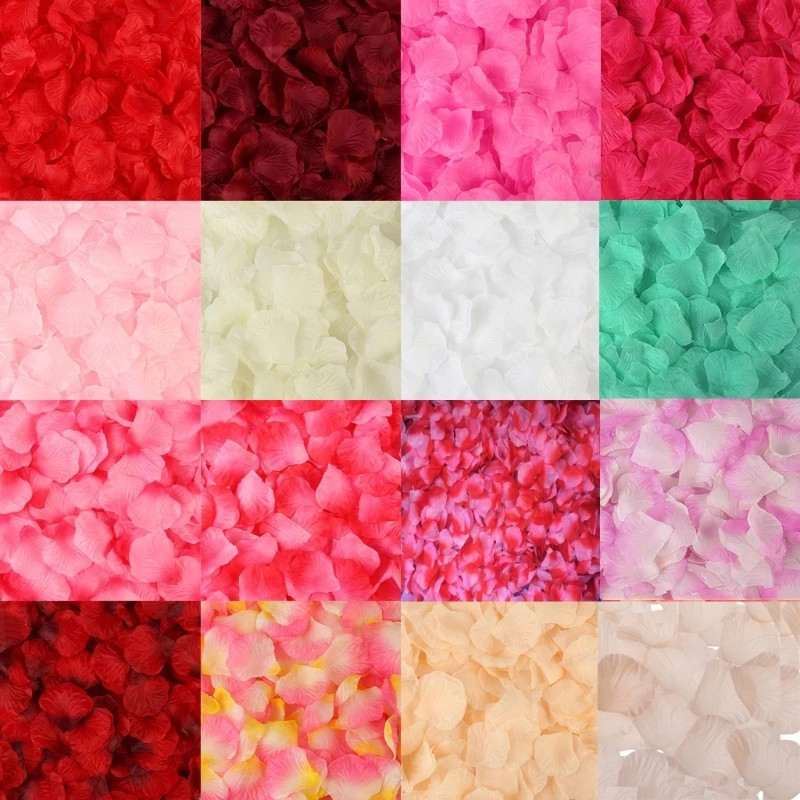 500/1000/3000pcs Artificial Silk Rose Petals Διακόσμηση Γάμου Ρομαντικό Rose Flower Πέταλο Αξεσουάρ Γάμου 5*5cm 50%