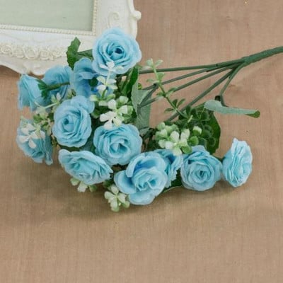 15 peaga miniroosid kunstlillede pulmapaigutus Lilled Elutoa kirjutuslaud Kodukaunistus Võltslillede tarvikud