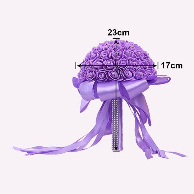 Vestuvių puokštė Romantiška Dirbtinė nuotakos puokštė nuotakai Pamergei Putų rožių gėlių krištolinė puokštė vestuvių dekoravimui