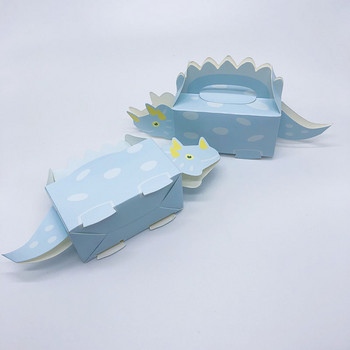 10 τμχ Dinosaur Party Μπλε Πράσινο Κουτί μπισκότων Baby Shower Box Candy Treat Kids Birthday χάρτινα κουτιά για συσκευασία
