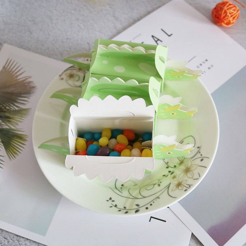 10 tk dinosauruste peo sinine roheline küpsisekarp Baby Shower kommikarp lastele sünnipäevaks mõeldud paberist karbid pakendamiseks