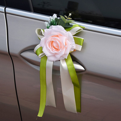 Roosi kunstlillede pulmade autodekoorikomplekt Romantiline siidist võltspojengi lilled sõbrapäeva kingituse peotarbed