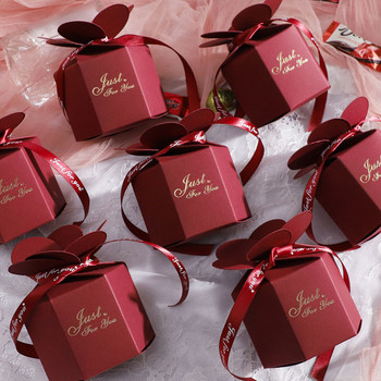 Creative Candy Box Μπομπονιέρα Γάμου Συσκευασία Κορδέλα Σοκολατένιο μπισκότο Κόκκινες τσάντες Baby Shower Εορταστικό πάρτι γενεθλίων