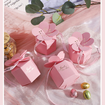 Творческа кутия за бонбони Сватбена услуга Опаковка за подарък Панделка Шоколадова бисквитка Червени торбички Бебешки празник Празнични принадлежности за рожден ден