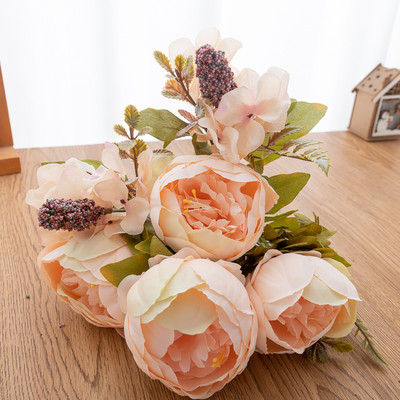 Vintage kunstlill Klassikaline Euroopa stiilis pojeng Kvaliteetne Bright Rose Kodupeo siidist pulmapeolaua kaunistus