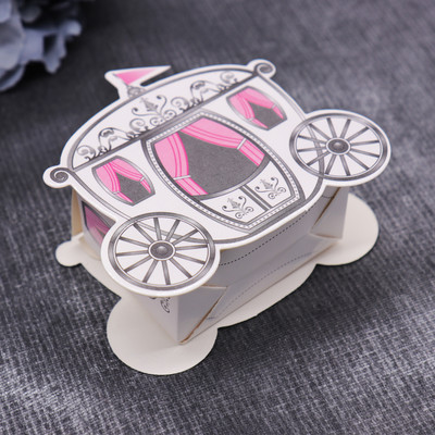 10 Pcs Romantic Wedding Decoration Fairy Tale Pumpkin Carriage Candy Box Party Return Gift Package Paper Box Supplies Wholesale