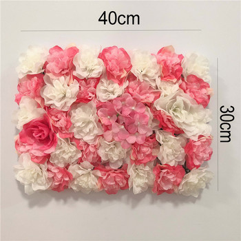 40x30cm λευκά Τεχνητά Λουλούδια Διακόσμηση Γάμου DIY Λουλούδια Πάνελ τοίχου Μεταξωτό τριαντάφυλλο Λουλούδι Γαμήλιο πάρτι Διακόσμηση σκηνικού σπιτιού